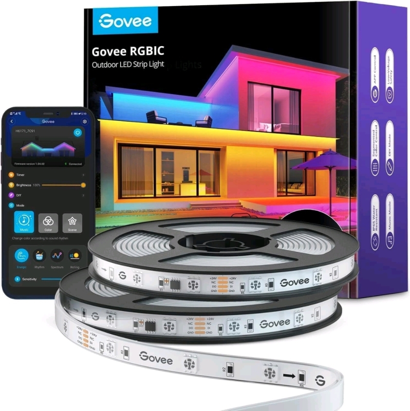 New Govee WiFi Outdoor LED Strip Lights Waterproof, Christmas Decorations Outdoor 20m / 65.6ft