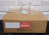 New - Set of 6 Clear Chunk Glass Tealight Holders , 2.5" Tall