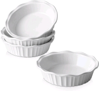 New 4-Pack LIFVER Small Ceramic Pie Pans for Baking 6" / 11.6oz