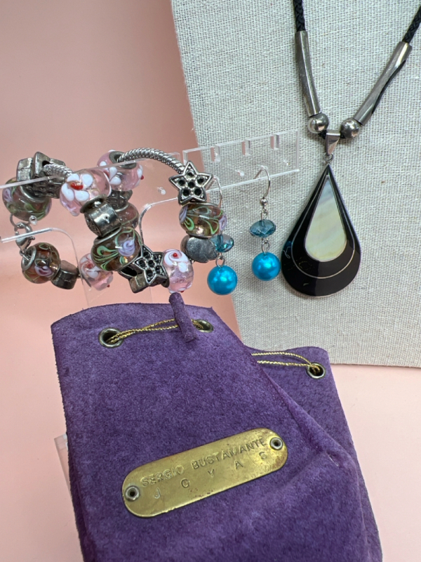 Charm Bracelet Earrings and Necklace