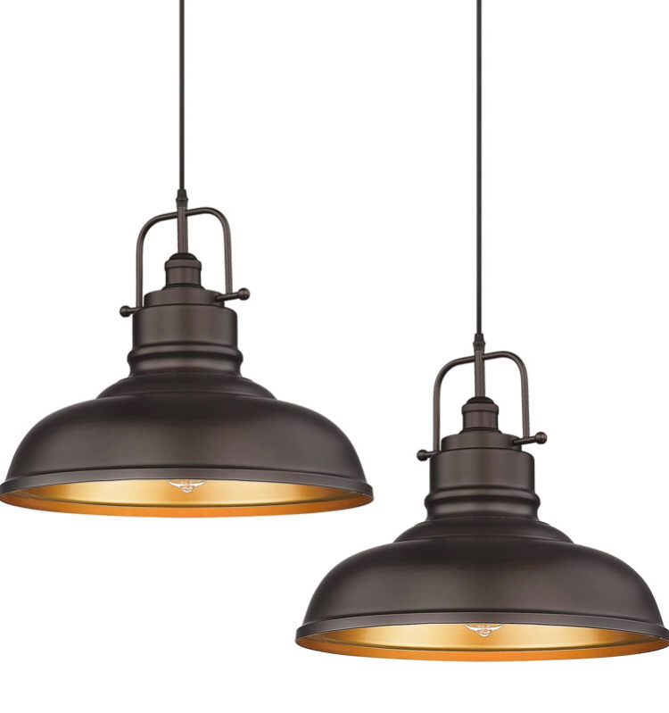 NEW Zeyu 2 Pack Large Kitchen Pendant Lights 17.7 Inch