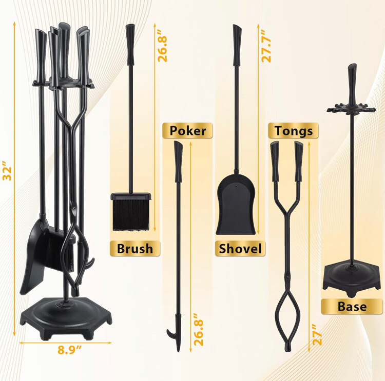 NEW FEED GARDEN Fireplace Tools Set 5 Pieces