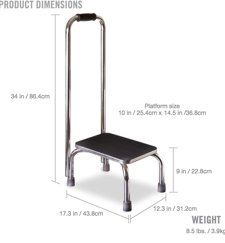 New DMI Step Stool with Handle and Non Skid Rubber Platform