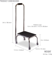 New DMI Step Stool with Handle and Non Skid Rubber Platform