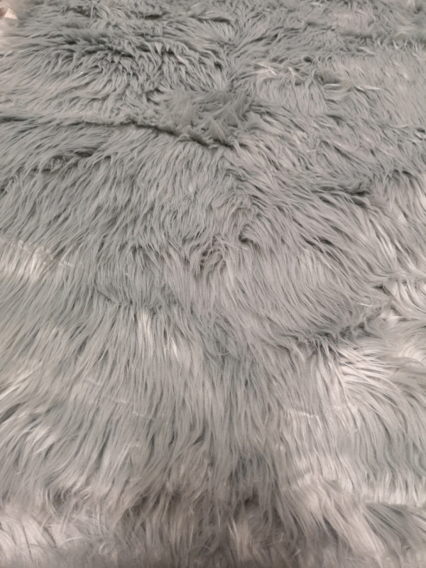 Grey Shaggy Soft Faux Area Rug - 60 by 86"