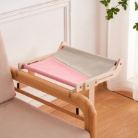 New - PurrEverLux Wooden Cat Hammock for Furniture or Windows . Grey Hammock