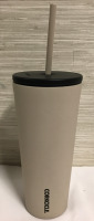 New Corkcicle Beverage Holder & Stainless Steel Straw cup is 8 inches tall