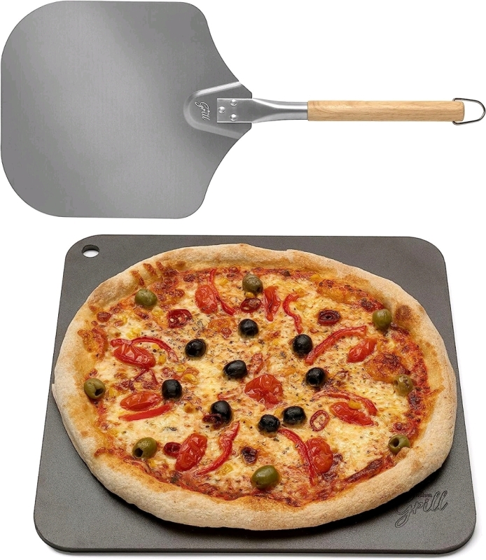 New Pizza Steel PRO by Hans Grill | XL (13" x 13" x 1/4" Thick) Square Conductive Metal Baking Sheet for Cooking Pizzas in Oven and BBQ & Free Pizza Peel