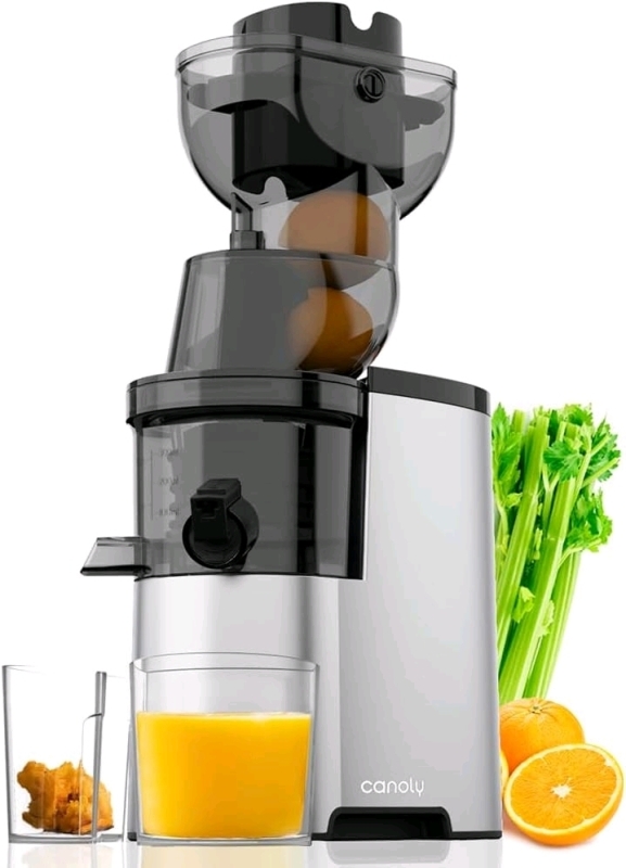 Canoly Masticating Juicer Machine with Large 3.5-inch (88mm) Feed Shoot