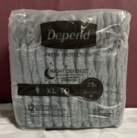 New 12 Pack Depend Night Defence XL