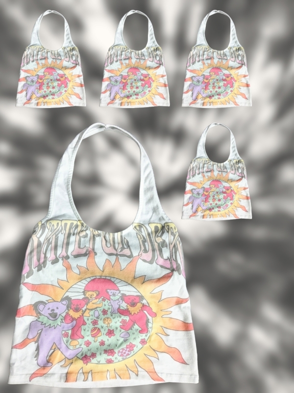 5 New Size Small AMERICAN American Eagle AE Band Tee Crop Top : The Grateful Dead