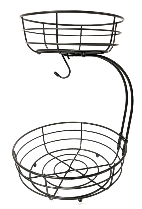 Neat 2-Tier Wire Fruit Bowl w Banana Hanger