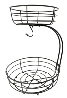 Neat 2-Tier Wire Fruit Bowl w Banana Hanger