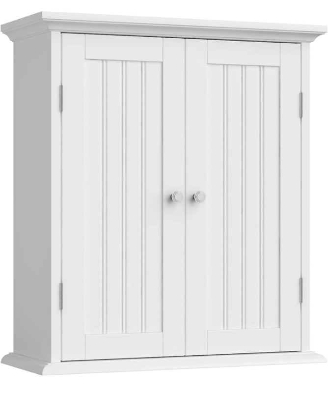 NEW ChooChoo Bathroom Wall Cabinet, Over The Toilet Space Saver Storage Cabinet, Medicine Cabinet with 2 Door and Adjustable Shelves, Cupboard