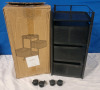 New - 3-Teir Black Metal Storage / Utility Cart on Wheels with Swing-Out Baskets