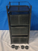 New - 3-Teir Black Metal Storage / Utility Cart on Wheels with Swing-Out Baskets - 2