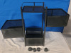 New - 3-Teir Black Metal Storage / Utility Cart on Wheels with Swing-Out Baskets - 3