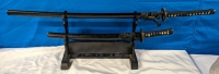 2 Piece Japenese Style Decorative Swords + Stand.