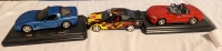 3 Diecast Model Metal Cars - Honda, Dodge, Corvette