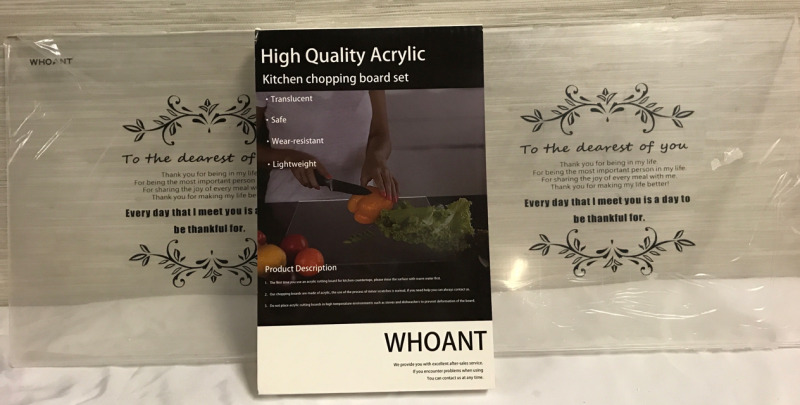 2 New Acrylic Cutting Boards 17.5 x 15 inches by WHOANT