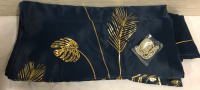 pr Navy/Royal Blue & Gold Curtain Pannels