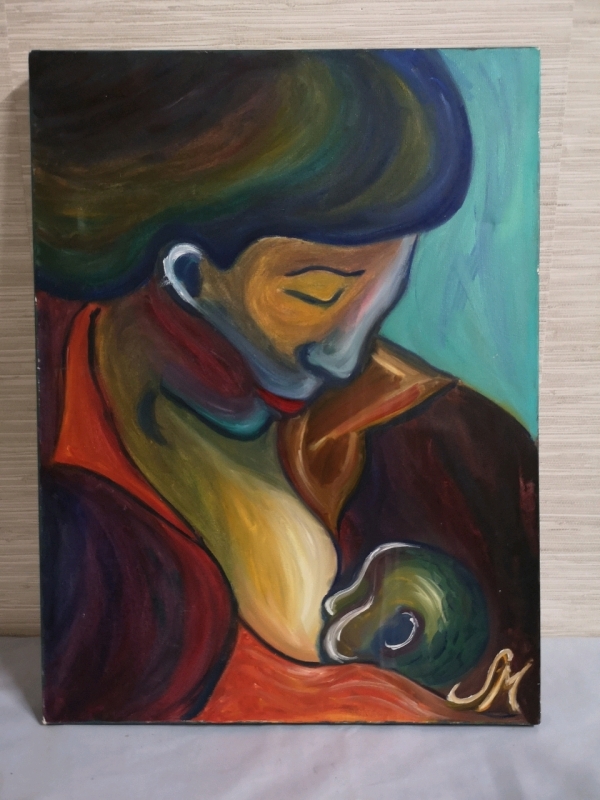 Painting on Canvas - Mother & Baby