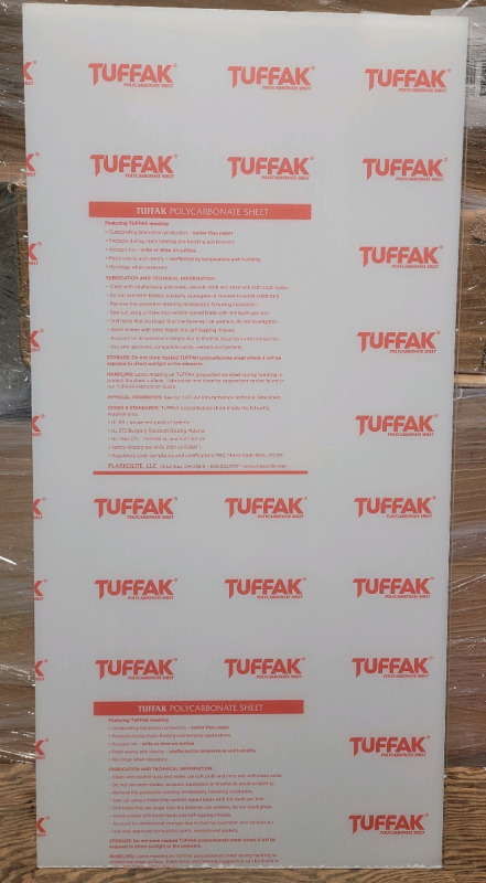 New - 24"&times;48"&times;3/16" Clear Plexiglass Sheet w/Protective Film to Provent Scratching