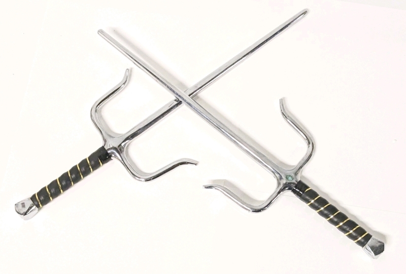 2 Decorative Metal Display Sai Daggers / Ninja Weapons
