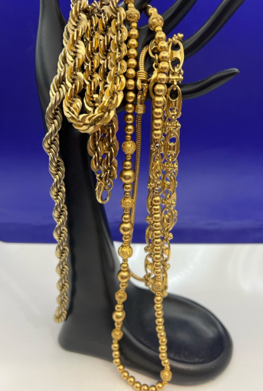 Five Fancy Statement Chains Mariner Bead Snake Rope