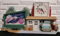 Vintage Coca-Cola Garage Service Station Wall Clock , Battery Operated (AA Battery) Working