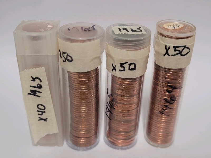 1964 & 1965 Canadian Penny Rolls . Hight Grade to Uncirculated