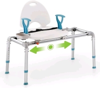 New OasisSpace Heavy Duty Sliding Bathtub Transfer Bench with Back - 450lbs