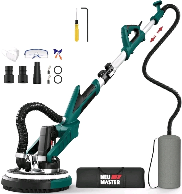 New - NEU MASTER Electric Drywall Sander, Foldable Wall Sander w/Vacuum,