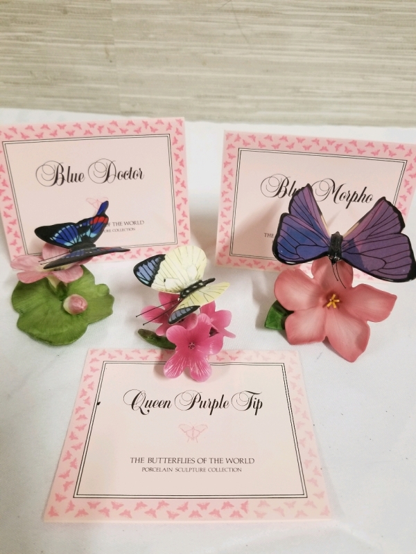 3 vintage FRANKLIN MINT BUTTERFLYS OF THE WORLD