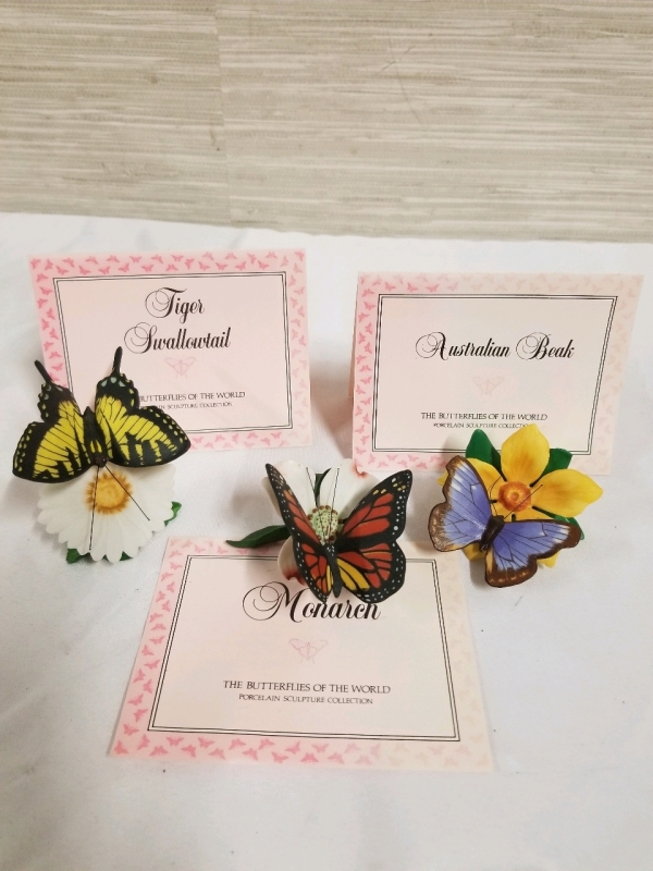 3 FRANKLIN MINT BUTTERFLYS OF THE WORLD
