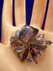 Lilac Shadow Mid Century Brooch Foiled back Stone. - 5