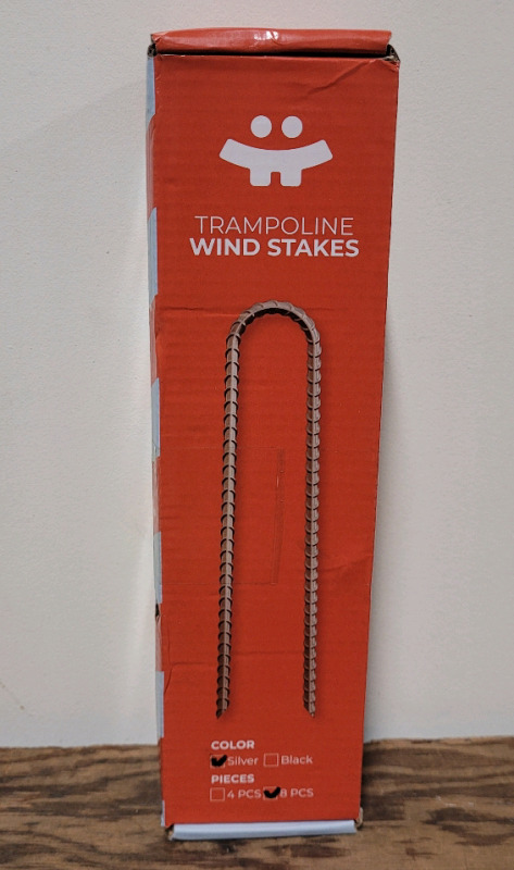 New - Happin Trampoline Ground Wind Stakes , 8-Pack . Also Use As Tent Stakes