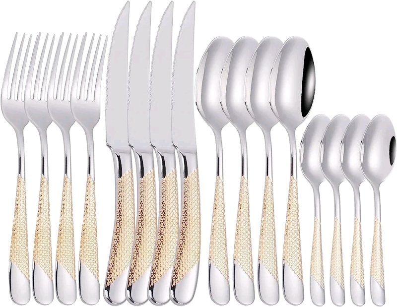 New - Zerophilo 16 Piece Silverware Set , Stainless Steel Flatware Set . Set for 4