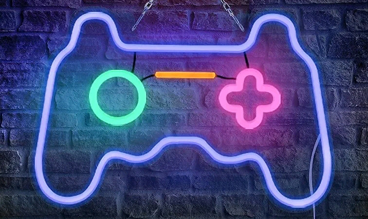 New - SOLIDEE LED Neon Sign Gamepad Shape LED Neon Lights , Adjustable Brightness .