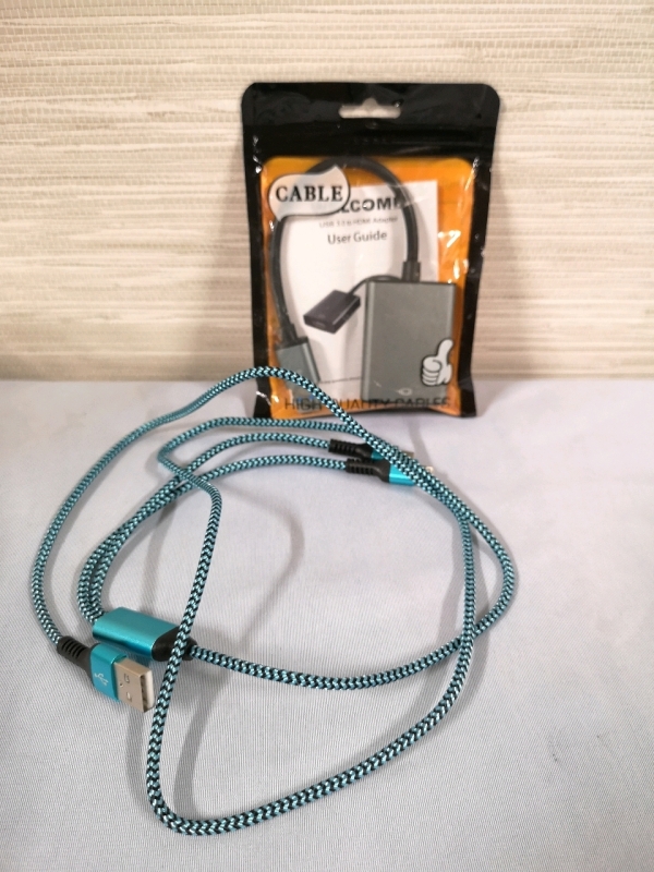 USB 3.0 to HDMI Adapter + HDMI to C & Lightening Connector