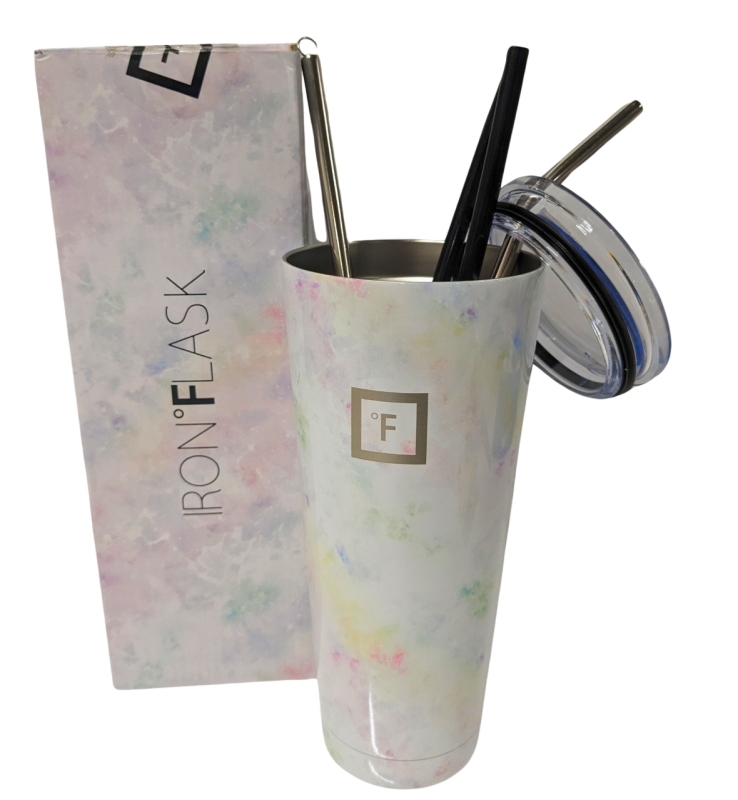 New Iron Flask 32oz Classic Tumbler with 2 Metal & 2 Plastic Straws + Straw Cleaner Brush
