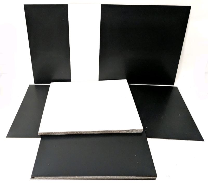 20 New Adhesive Vinyl Peel and Stick Flooring Tiles 12" x 12" (10 White. 10 Black)