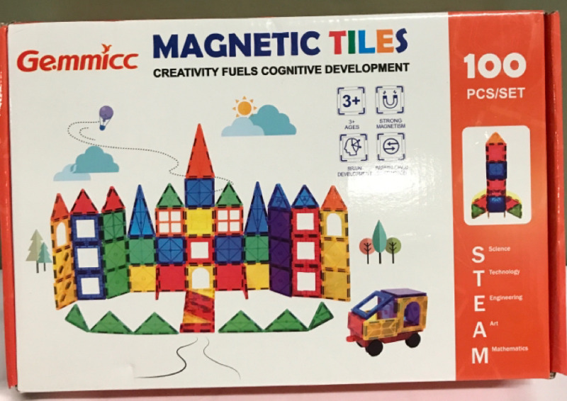 100 Gemmicc Magnetic Play Tiles Set