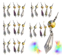 25 New Glass Tip Prisms / Replacement Chandelier Icicle Drop Pendants