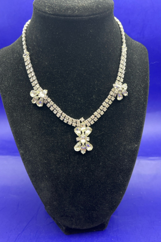 Continental Rhinestone Vintage Butterfly Necklace