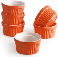 New homEdge Porcelain Ramekin Set in Orange