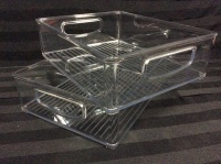 2 New Clear Plastic Bins