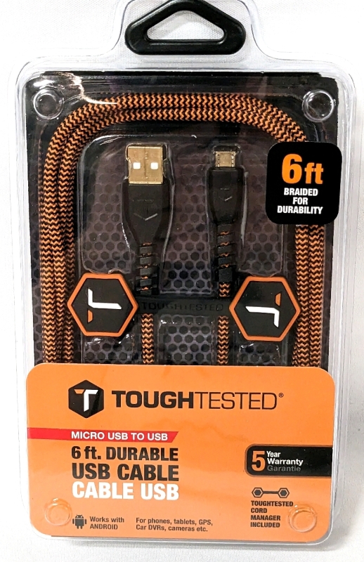 6 New TOUGH TESTED Micro USB to USB 6ft with Durable USB Cable.