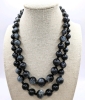 Vintage Wood & Black & Smokey Bead Necklaces. - 4