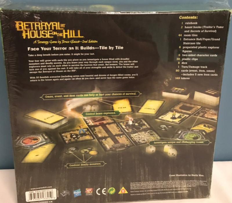 New Betrayal At House On The Hill A Strategy Game By Bruce Glasses 2nd Edition